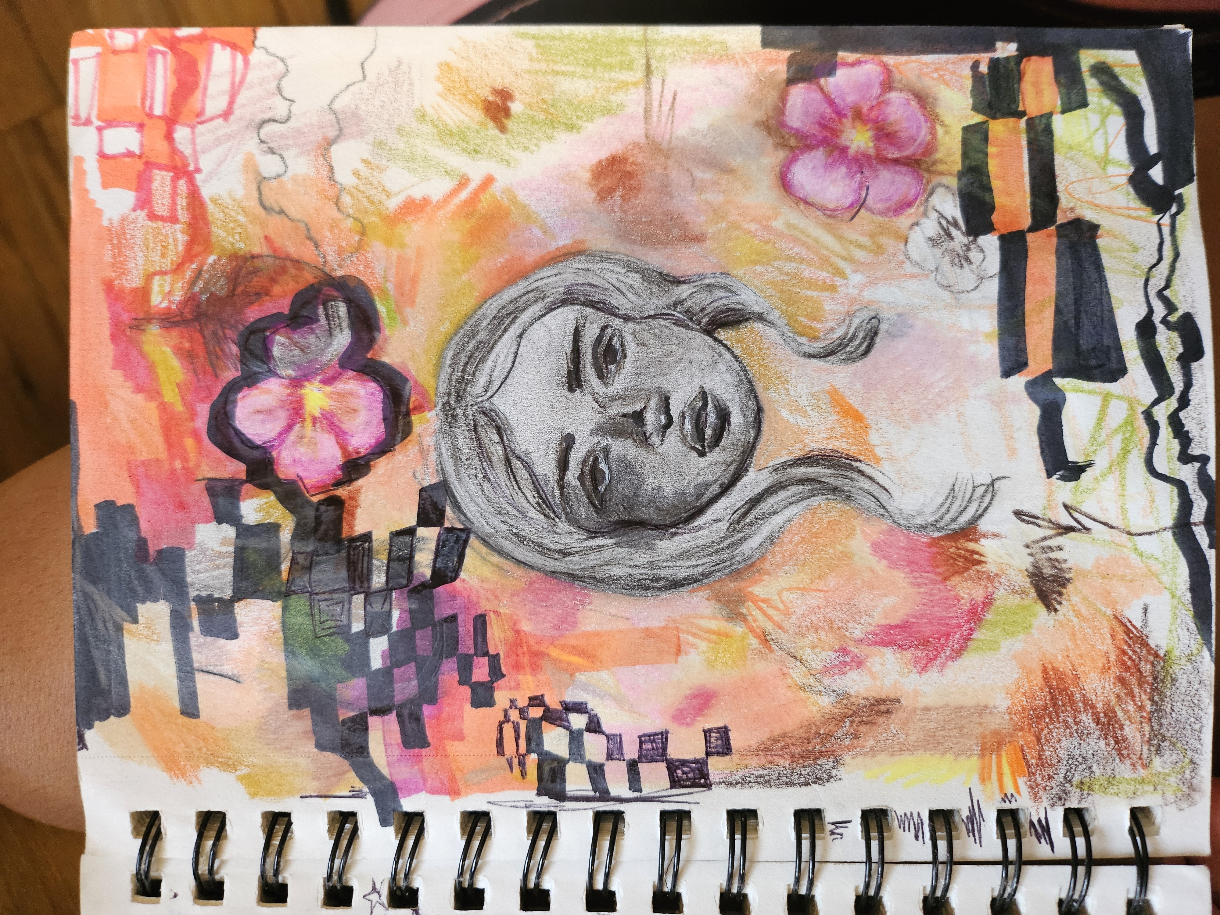 mixed media sketch
